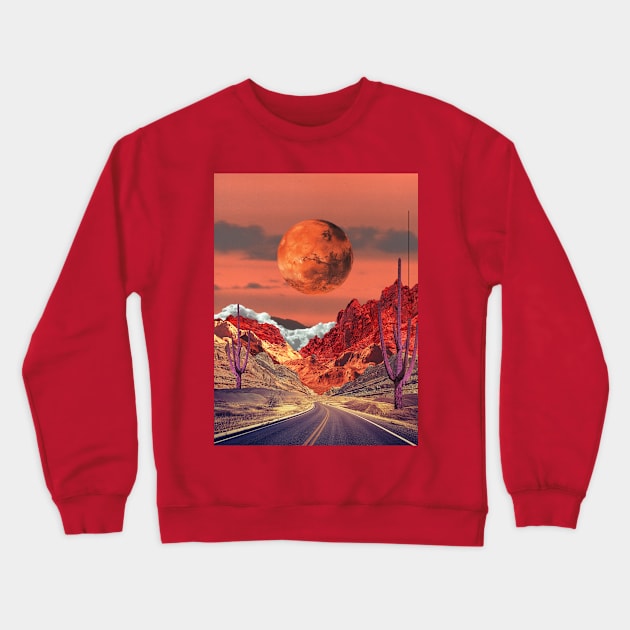 Towards Mars Crewneck Sweatshirt by leafandpetaldesign